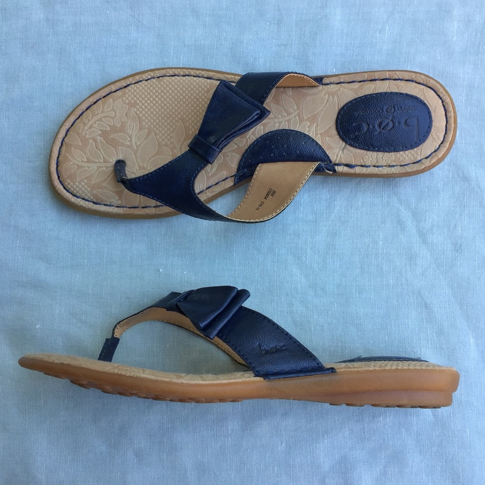B.O.C. Born. navy bow flip flop sandals